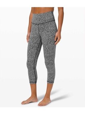 lululemon athletica Black & White Heathered Capri Leggings